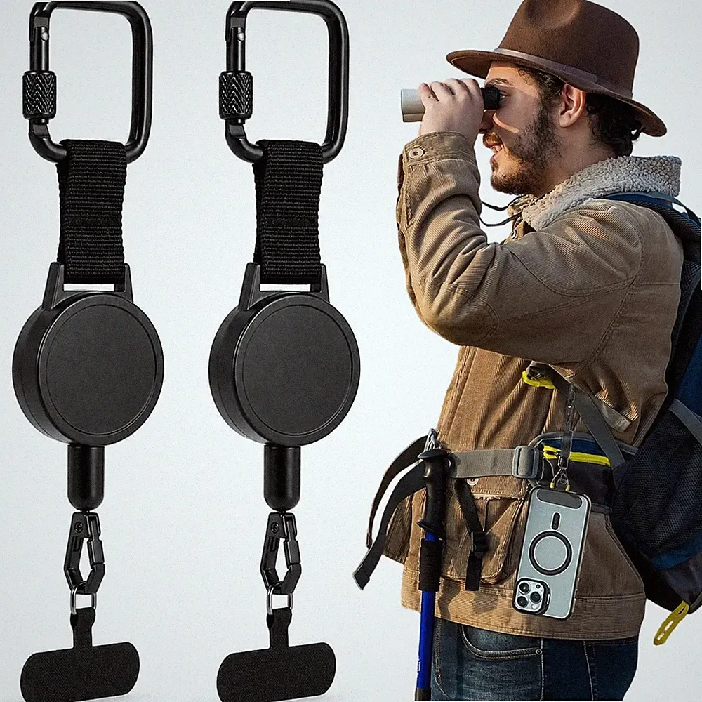 Handysicherung Outdoor Ausziehbar, Handy Diebstahlschutz Mit Karabiner 2 Stück