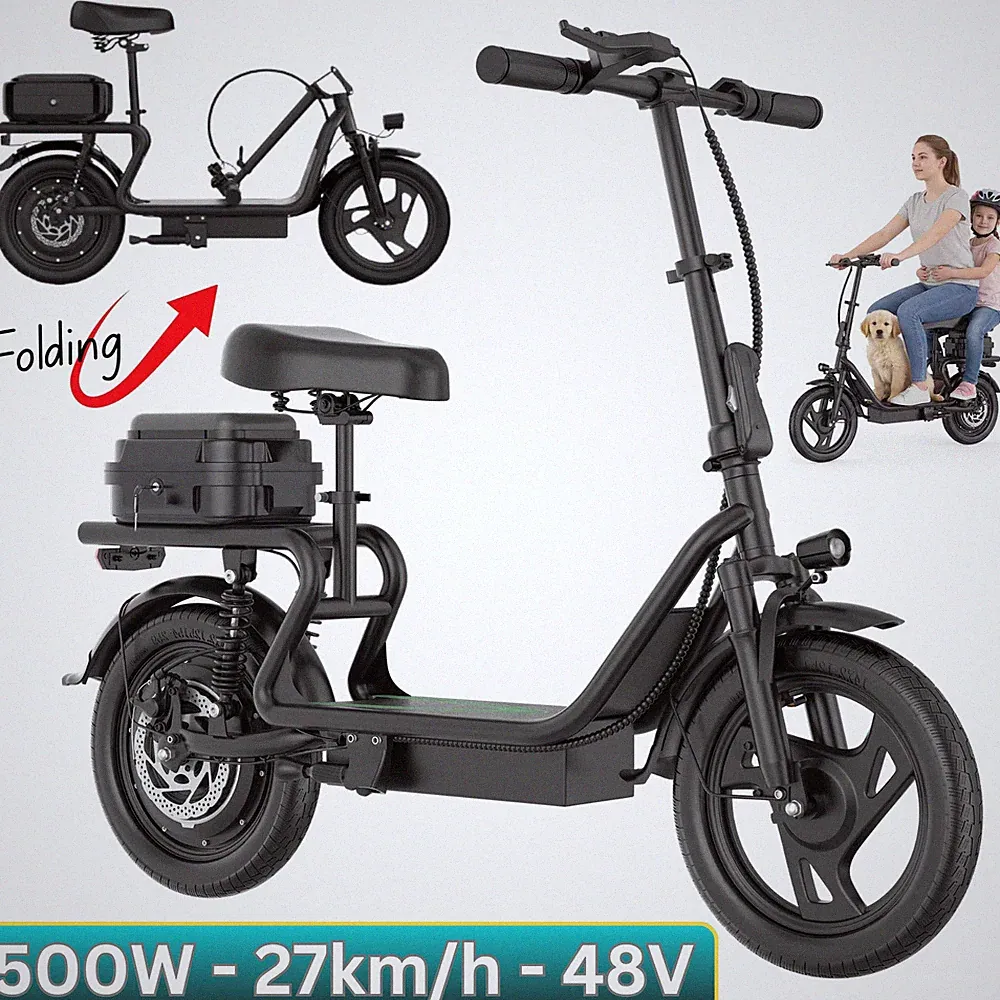 Faltbar Elektro-Tretroller mit Sitz