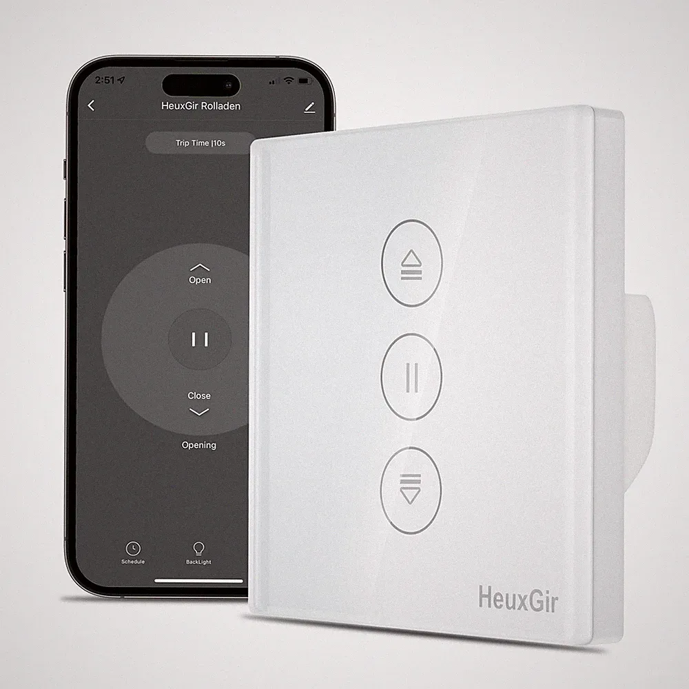 HEUXGIR Wlan Rolladen Zeitschaltuhr Smart Rolladenschalter mit steuerbarer LED