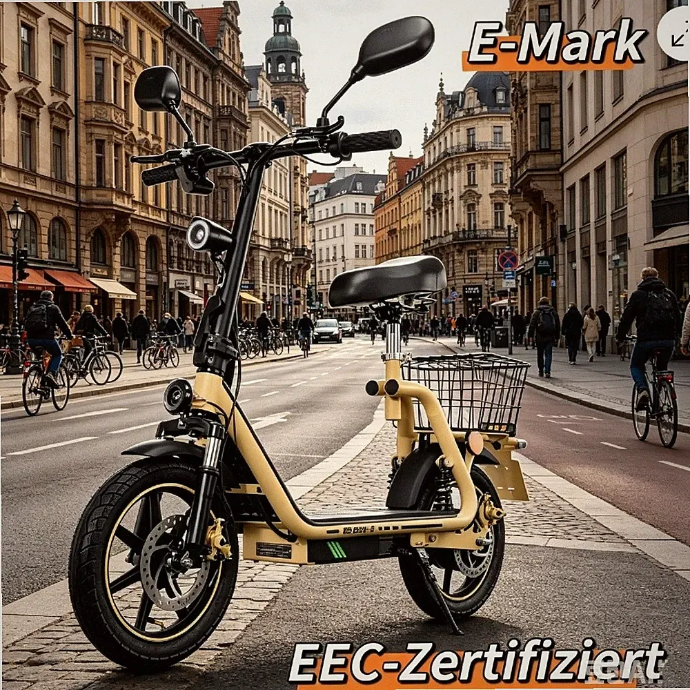 HOT 14Zoll Elektroroller Mit Straßenzulassung 48V13AH E-Scooter für Erwachsene