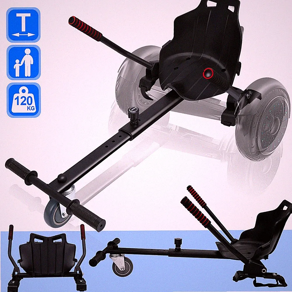 Hoverboard mit Sitz Kart Hoverboard Sitz Schwarz Verstellbarer Sitzscooter Kit