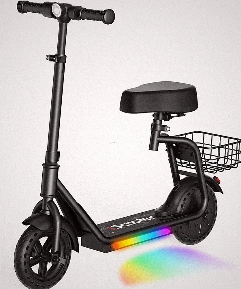 iK7 8,5'' Kinderroller 250W 2in1 Kinderscooter mit Sitz & Korb Cityroller 20km/h