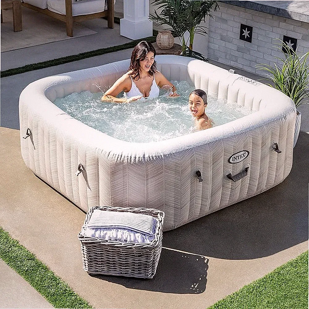 INTEX Whirlpool Chevron Deluxe Pure SPA Salzwasser 196x196cm 6 Personen + APP