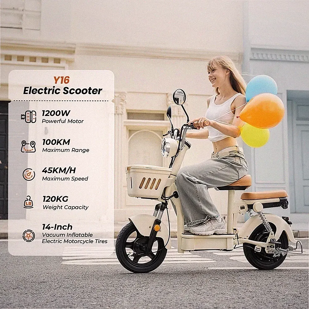 iScooter Y16 E-Scooter 1200W 45km/h Elektroroller 100KM 14" E-Roller Mit Sitzen
