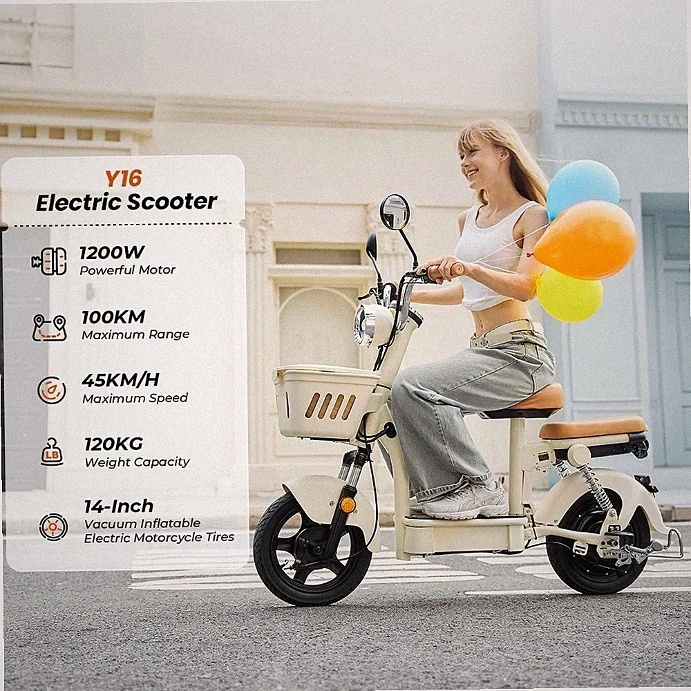 iScooter Y16 E-Scooter 1200W 45km/h Elektroroller 100KM 14" E-Roller Mit Sitzen