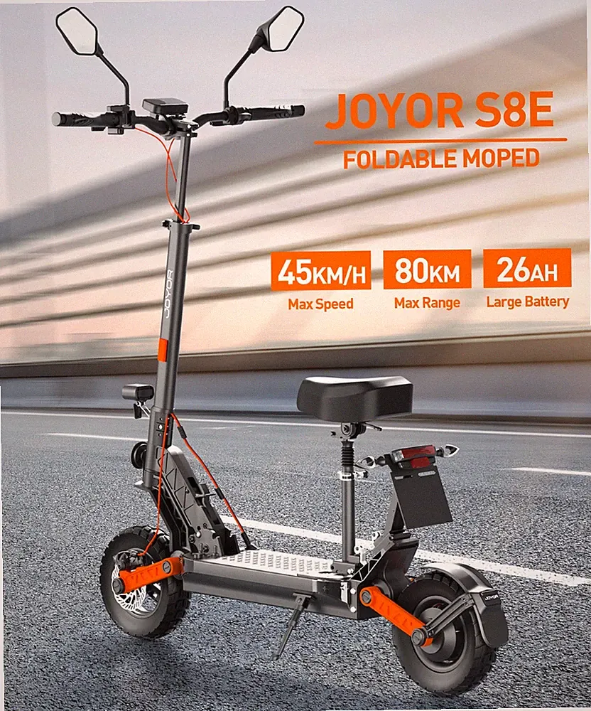 JOYOR S8-E Elektroroller Verstellbarer Sitz 800W 48V 26AH 10 Zoll Elektroroller