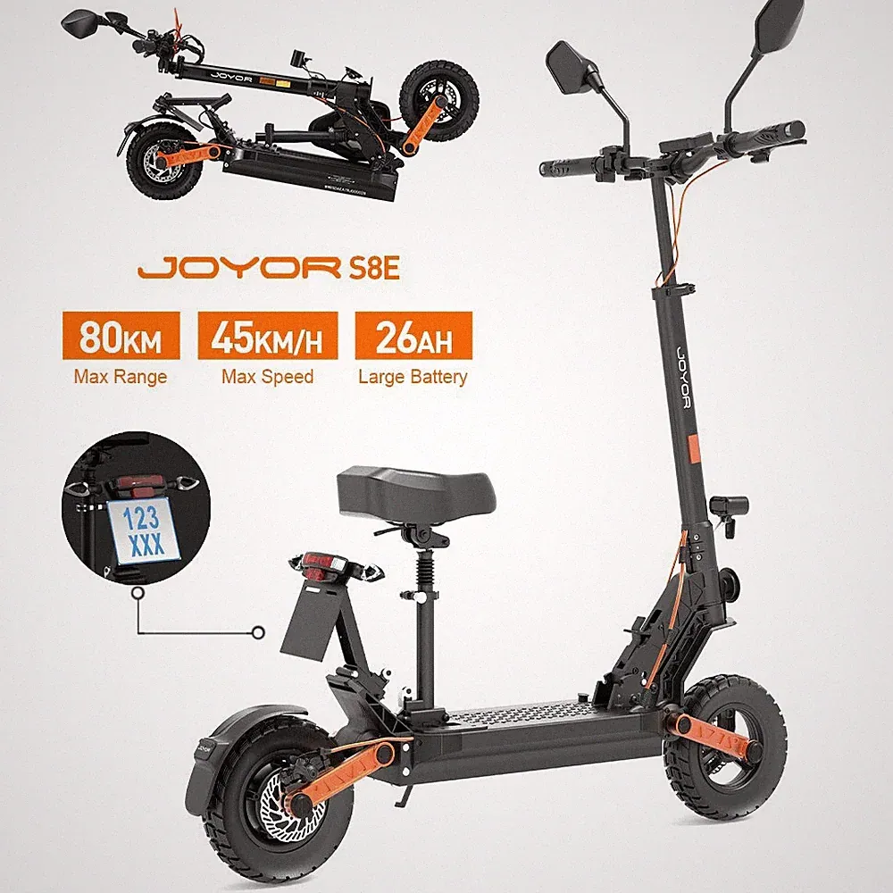 Joyor S8E 10" E-Scooter mit Straßenzulassung 800W Elektroroller Mit Sitz
