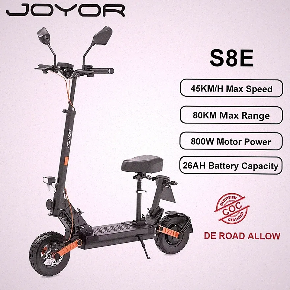 JOYOR S8E E-Scooter mit Straßenzulassung 800W 26Ah EEC E-Roller mit sitz 45kmh