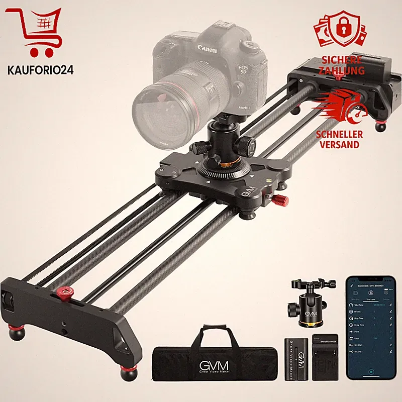 Kamera Slider Motorisiert 80cm mit APP Steuerung Dolly Rail für Zeitraffer