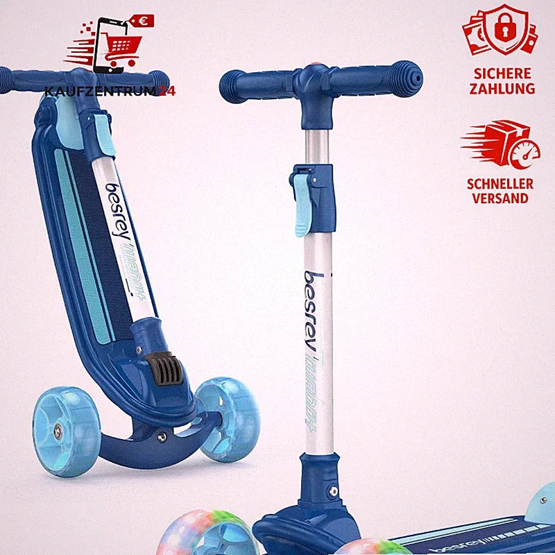 Kinder-Scooter Faltbar Big Wheels mit LED-Lichtern höhenverstellbar 3-8 Jahre