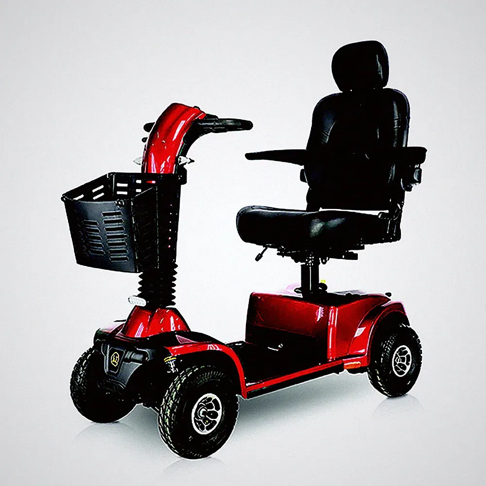 KSP Behindertenroller Senioren Elektroroller 4 Räder Foxy mit Licht und Korb Rot