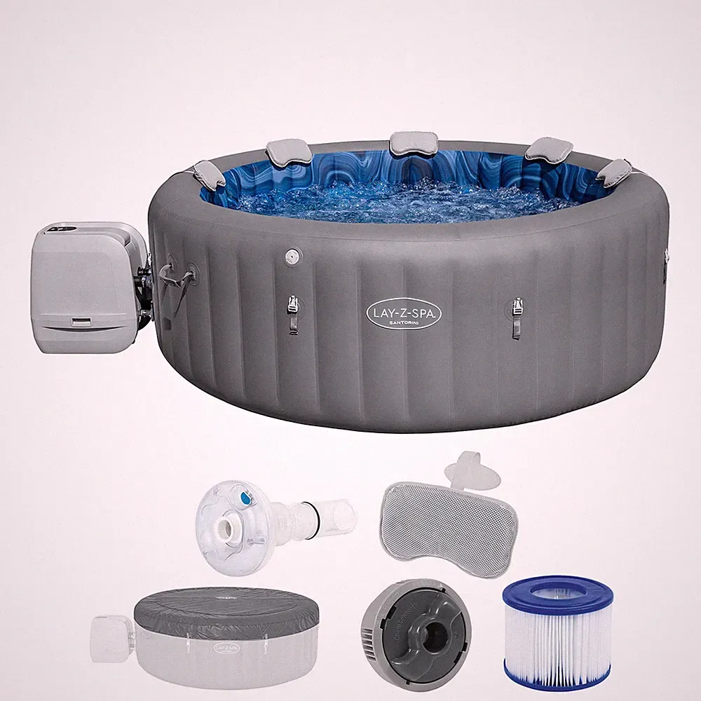 LAY-Z-SPA® Energiespar-Whirlpool Santorini HydroJet Pro™ mit App-Steuerung, für