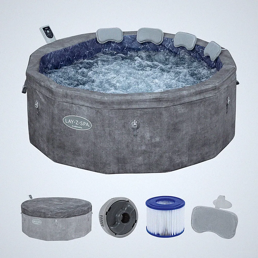LAY-Z-SPA® Whirlpool Carrara AirJet™ mit App-Steuerung, Schaumstoffpaneele, für