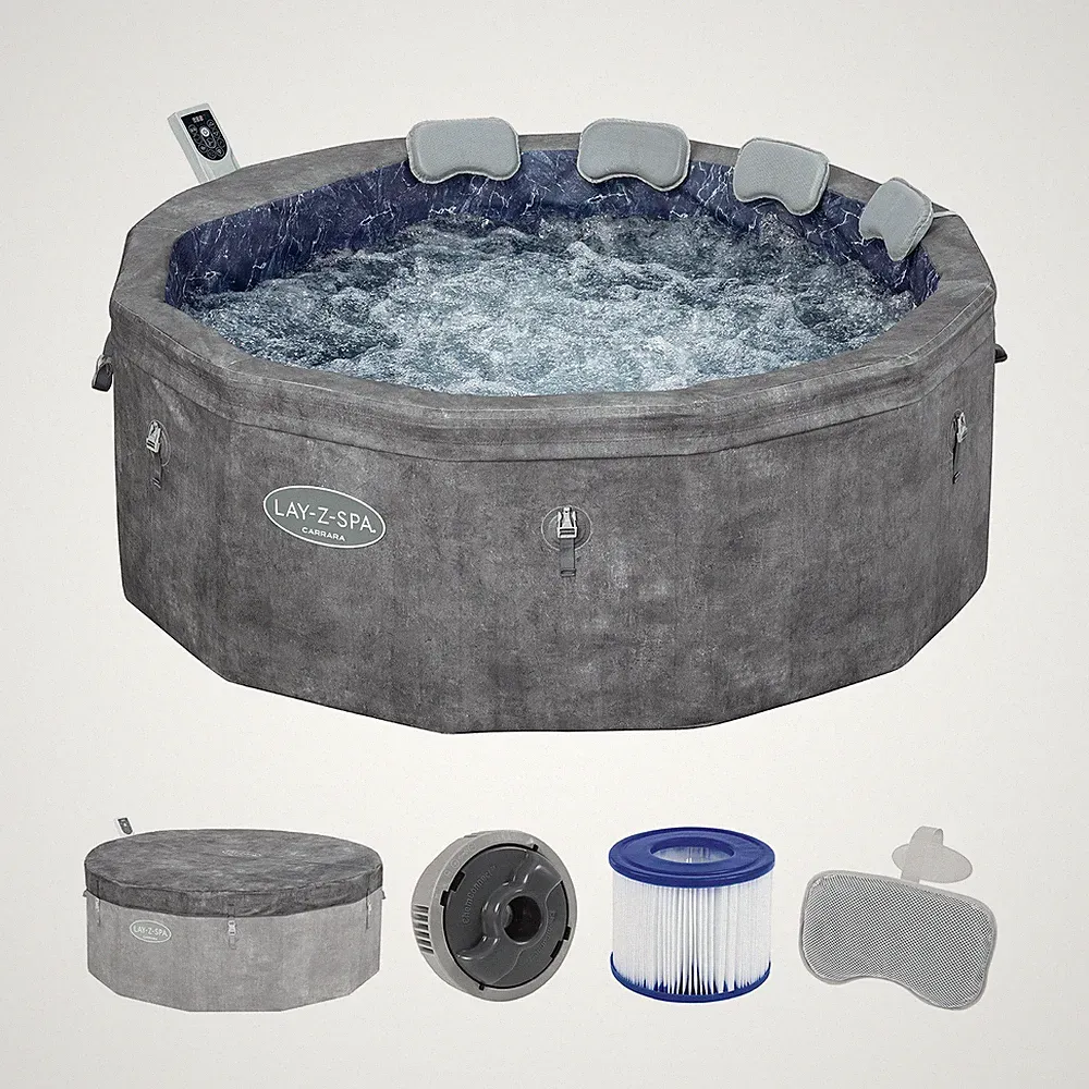 LAY-Z-SPA® Whirlpool Carrara AirJet™ mit App-Steuerung, Schaumstoffpaneele, für