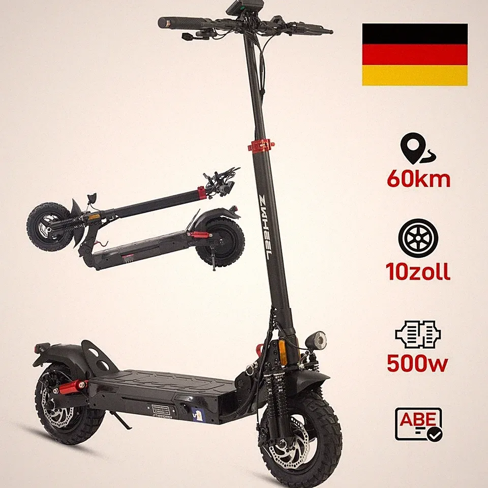 Leawin T4/T8 City Elektroroller 500W 20KM/H 10 Zoll Klappbar E-Scooter mit ABE