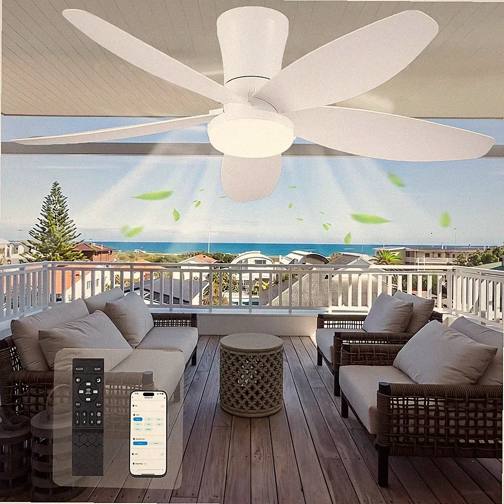 LED Deckenventilator 66-110cm mit Licht & Reverse Motor Fernbedienung & App