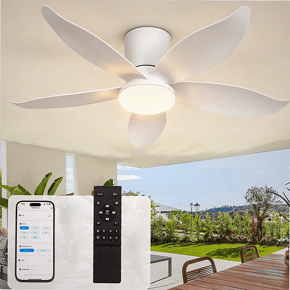 LED Deckenventilator 66-95-110cm mit Licht & Reverse Motor Fernbedienung & App
