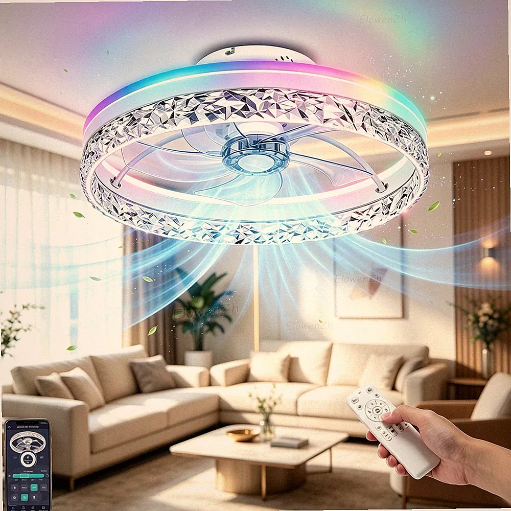 LED Deckenventilator mit Beleuchtung Deckenleuchte mit Ventilator Fernbedienung