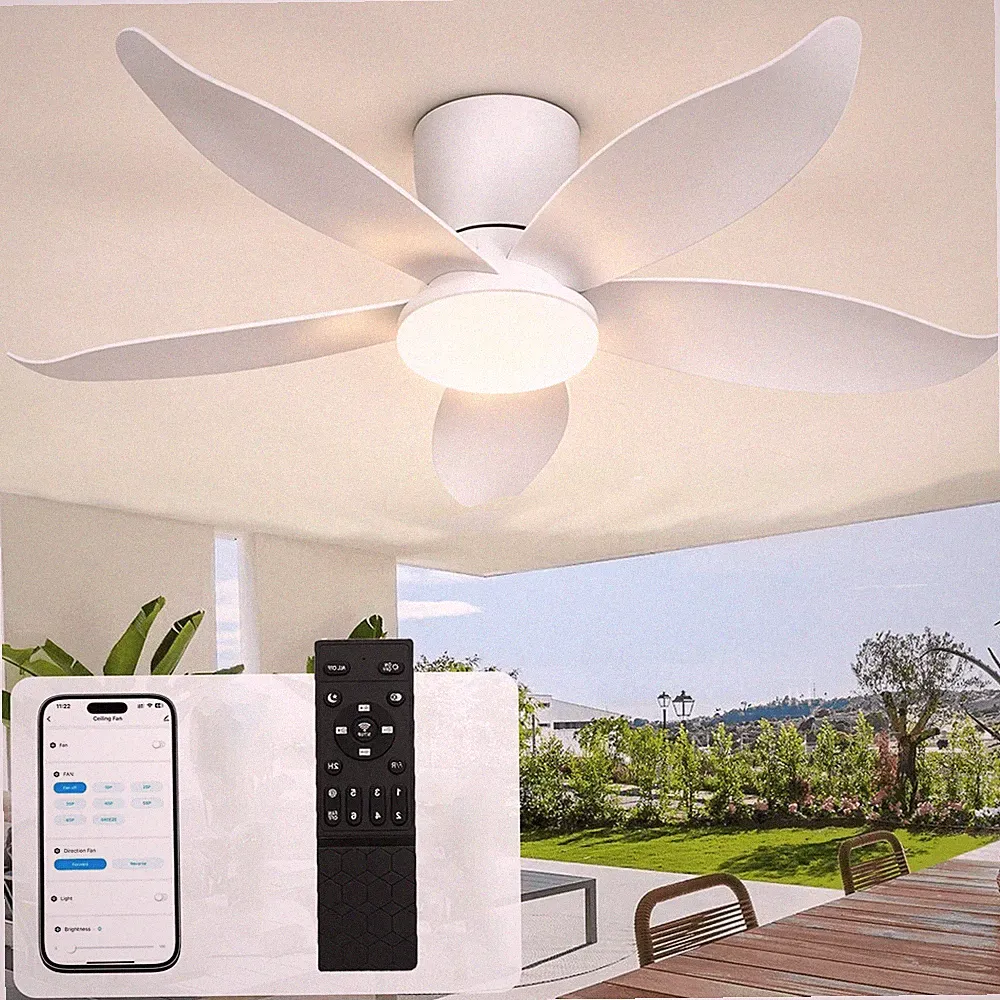 LED Deckenventilator mit Licht & Reverse Motor + Fernbedienung & App 66-95-110cm
