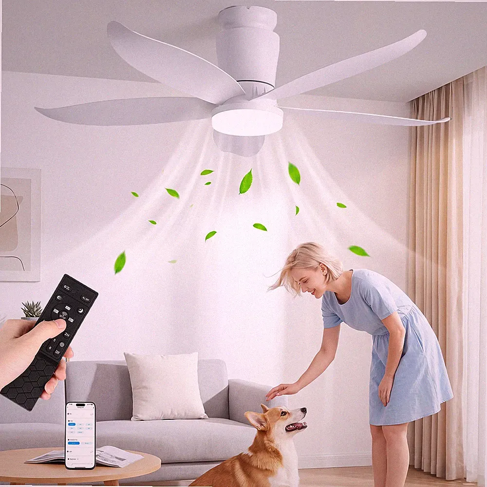 LED Deckenventilator Weiß 110cm Dimmbar Licht Fernbedienung & App Leise Motor