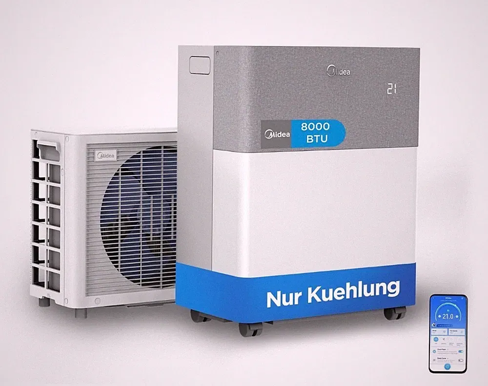 Midea PortaSplit Cool Mobile Split Klimaanlage 8000 BTU 2,35kW Händler 19% NEU