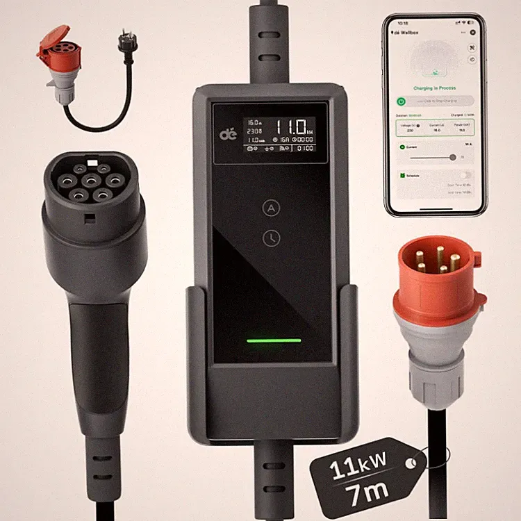 Mobile Wallbox 11 kW mit App-Steuerung für Typ 2 Fahrzeuge – 7m Kabel, 6-16