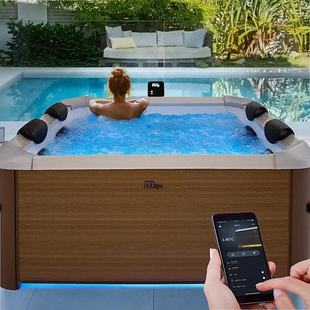 MSpa Whirlpool Frame Oslo App Steuerung Outdoor Pool feste Außenwand 6 Personen