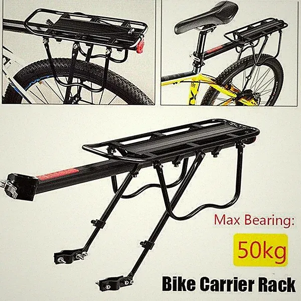 MTB CR04 Fahrradgepäckträger mit Gummizug und Schutzblech Sattelmontage Schwarz