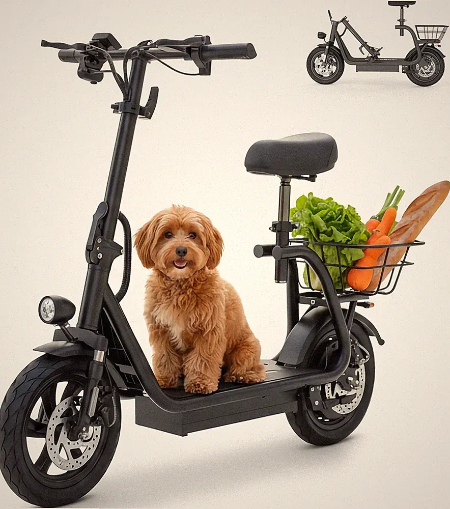 Nanrobot M5 Pro 12'' E-Scooter 1200W 10,4Ah Elektroroller mit Korb & Sitz 32km/h