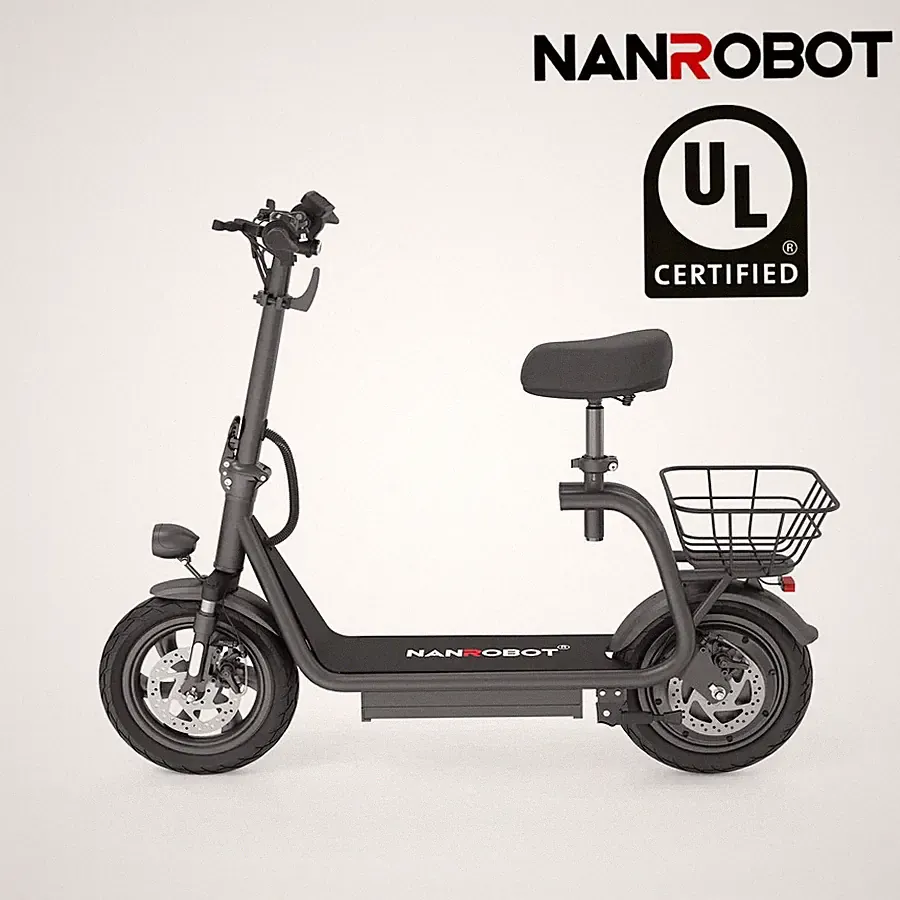 NANROBOT M5 PRO 12" Elektroroller 750W 48V 10,4Ah 32km/h mit Korb&Sitz E-Scooter