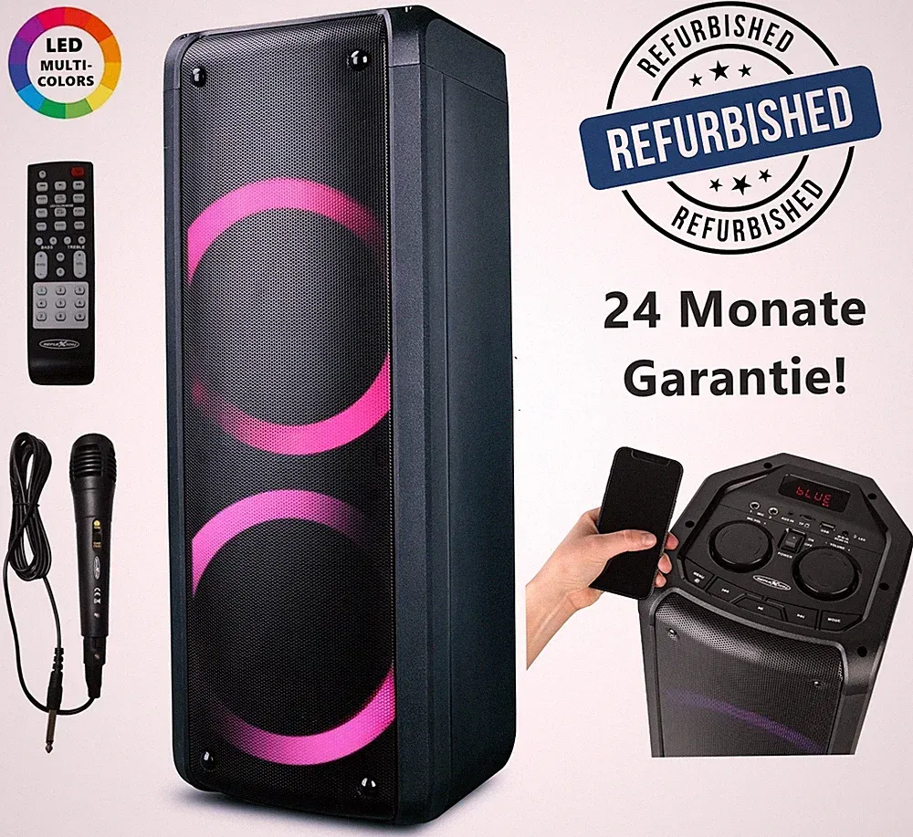 Reflexion PS09BT Partylautsprecher mit Bluetooth, Radio, USB, AUX-IN *B-Ware*