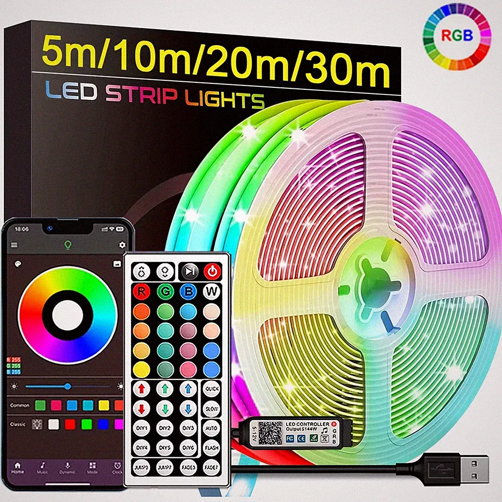 RGB-LED-Streifenlichter, 5 m LED-Raumlicht mit APP-Steuerung