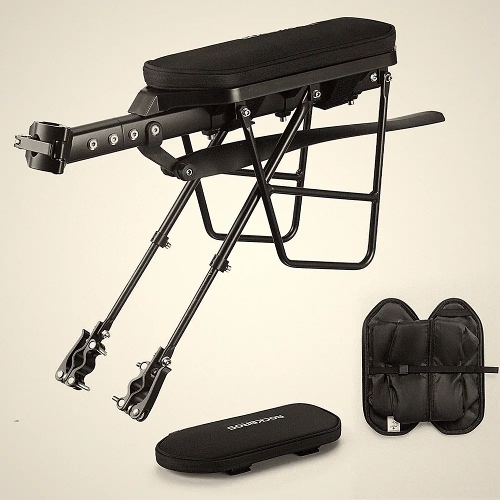 ROCKBROS Fahrrad Gepäckträger Schnellspanner mit Schutzblech/Tasche Alu Rennrad