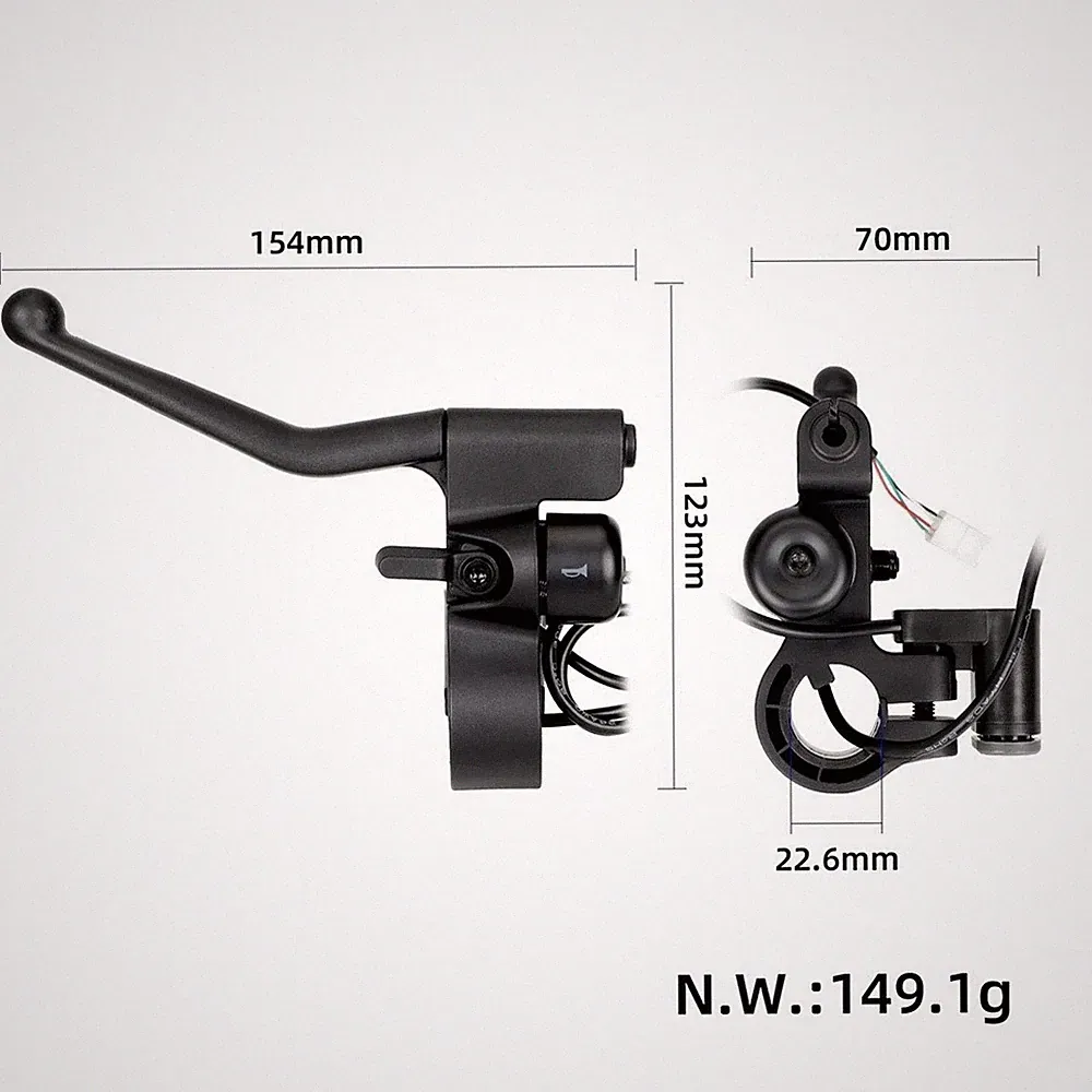 Schwarz ABS Aluminium Bremshebel für Xiaomi 6 für e-scooter mit Blinker