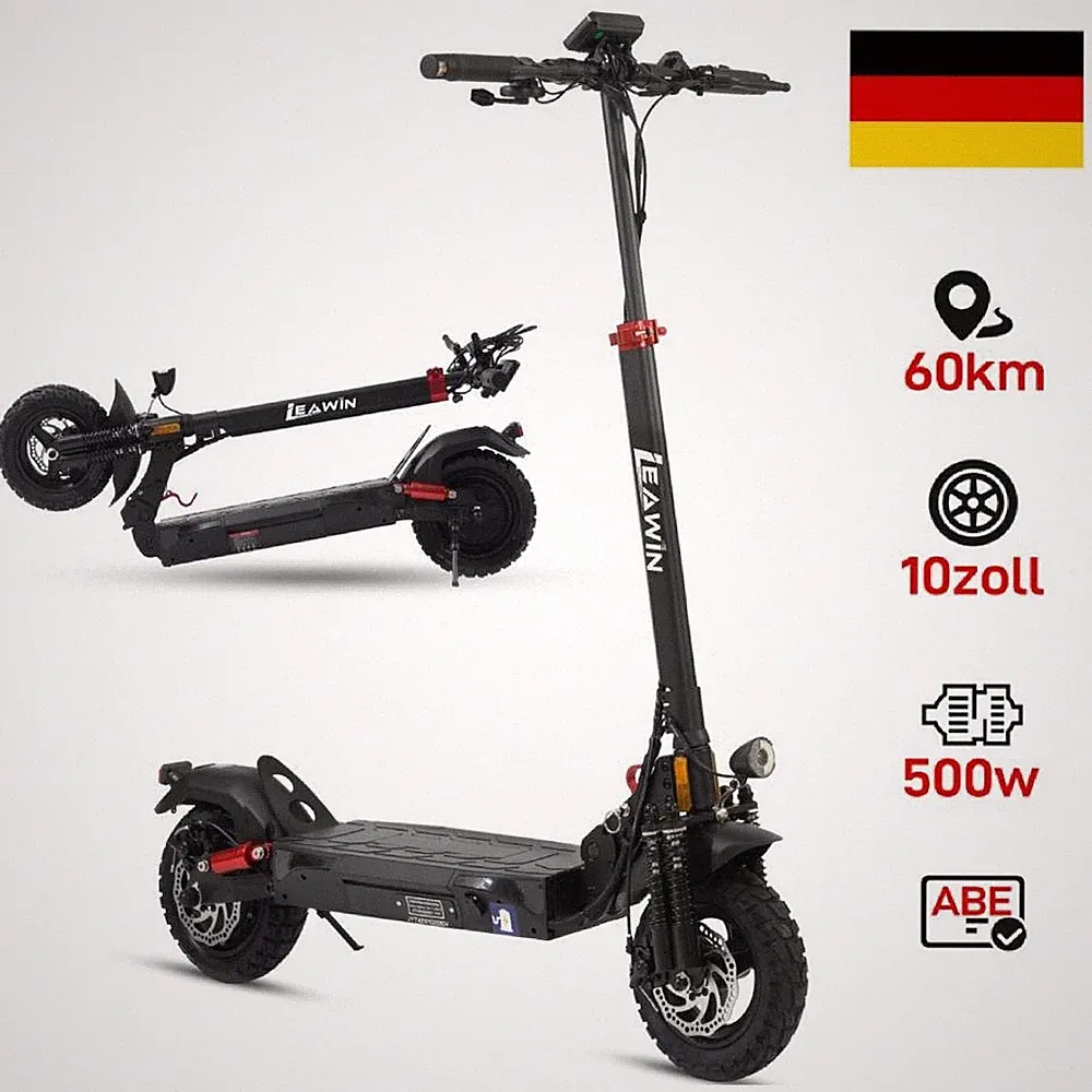 T4 E-Scooter mit Straßenzulassung 10'' klappbarer E-roller, 60 km, Vollfederung