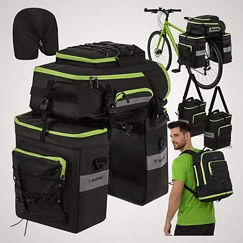 TRIZAND Fahrradtasche 65L wasserdicht 3in1 Gepäckträger Rucksack Bikepacking