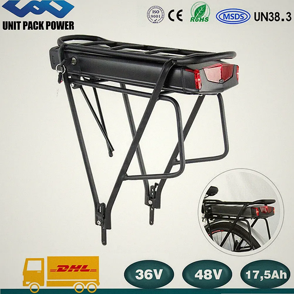 UPP Gepäckträger Akku E-bike 48V 36V 13Ah 20Ah Fahrrad Batterie mit Gepäckträger