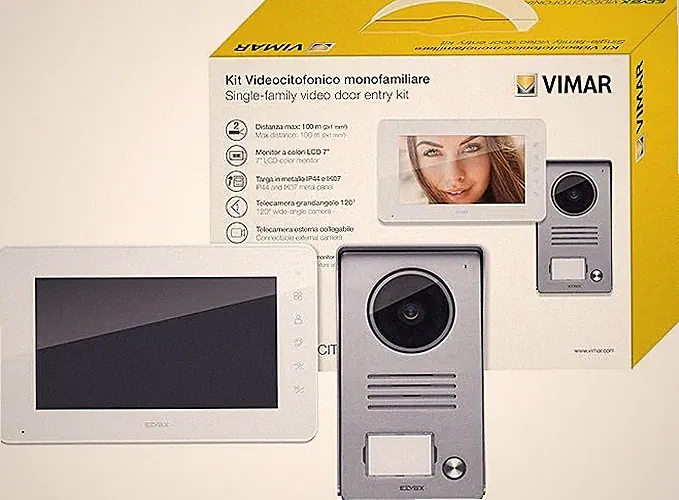 VIMAR Videosprechenalage mit Regenschutz, Freisprech-Videohaustelefon LCD 7in