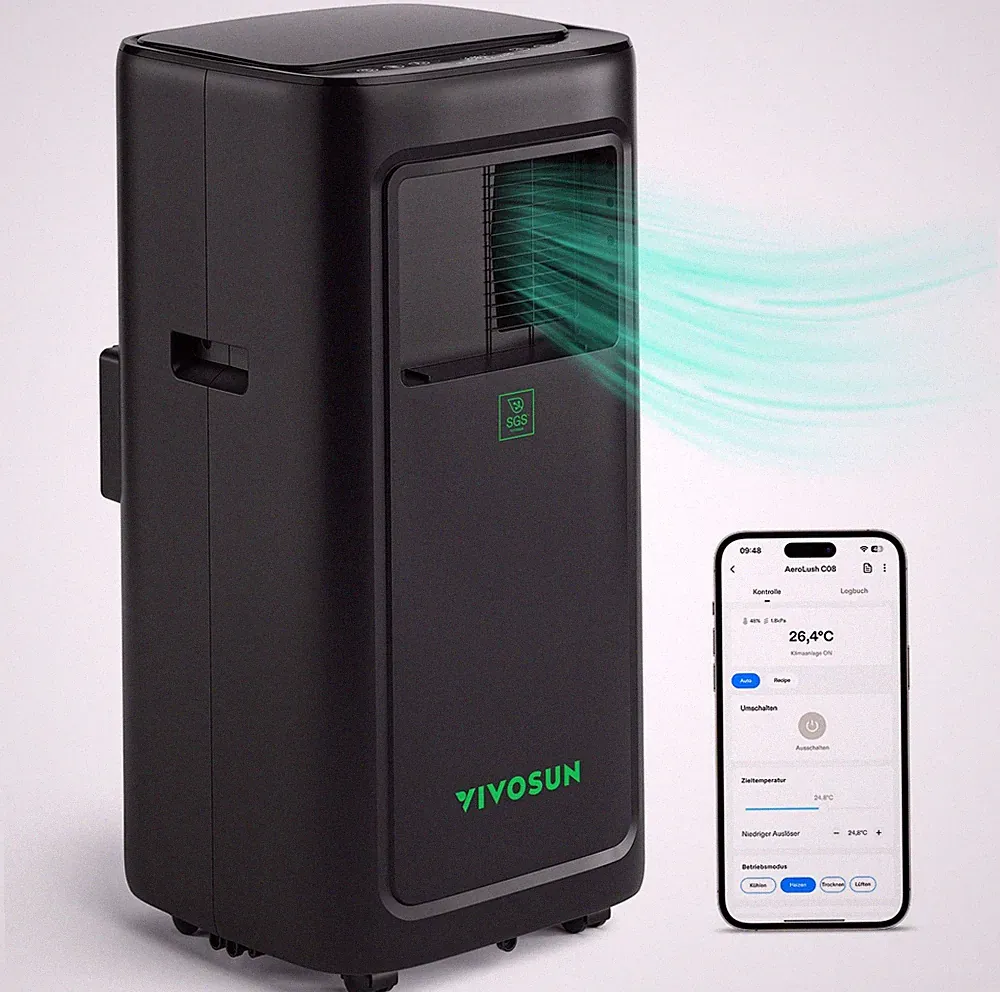 VIVOSUN AeroLush C08 Intelligentes Klimagerät, 4-in-1-Funktion, mit Temperatur