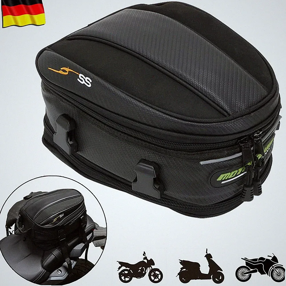 Wasserdichte Motorrad-Hecktasche Gepäck Sitztasche Satteltasche mit Regenschutz