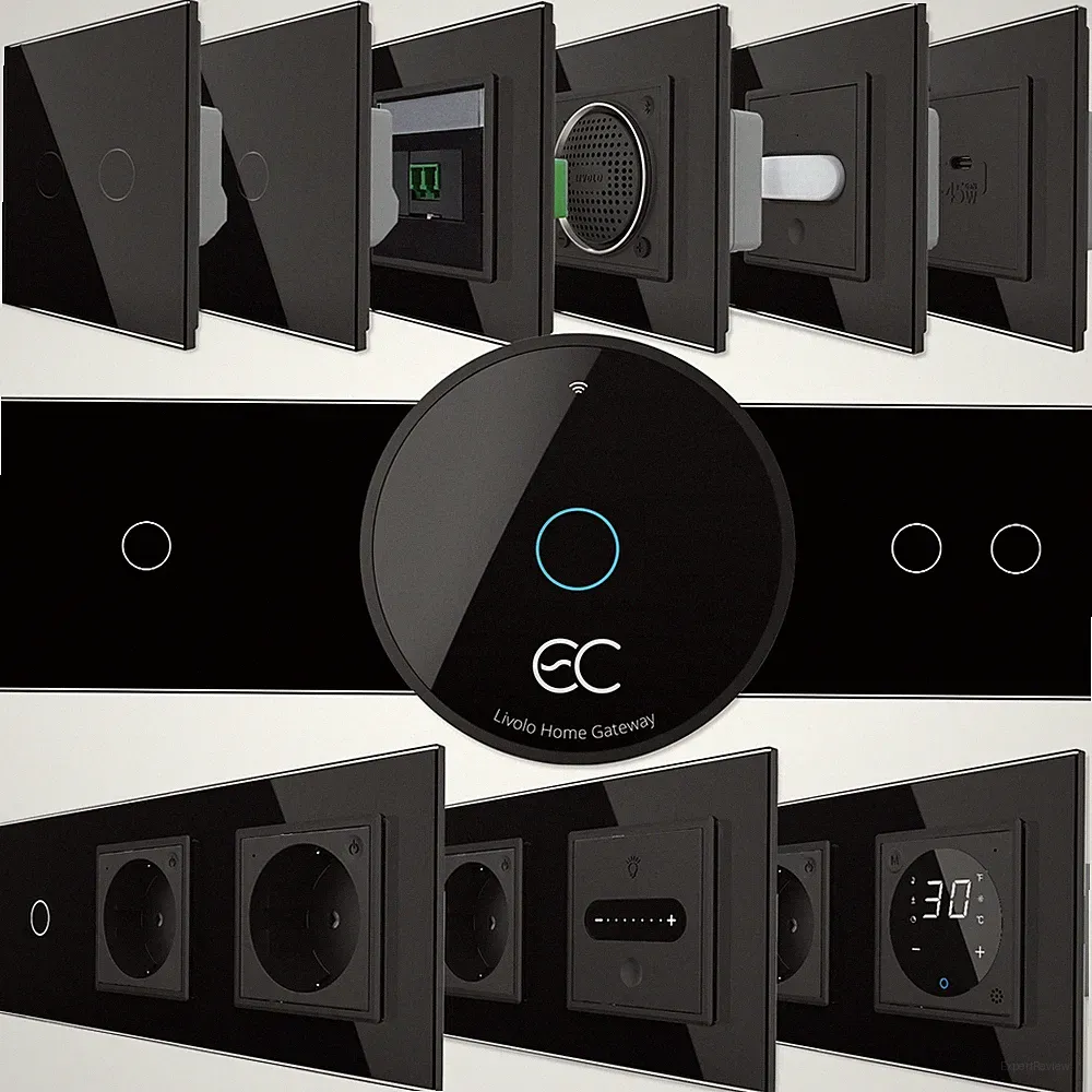 WLAN EC Touch Lichtschalter Steckdose Dimmer Wechselschalter Taster USB Glas