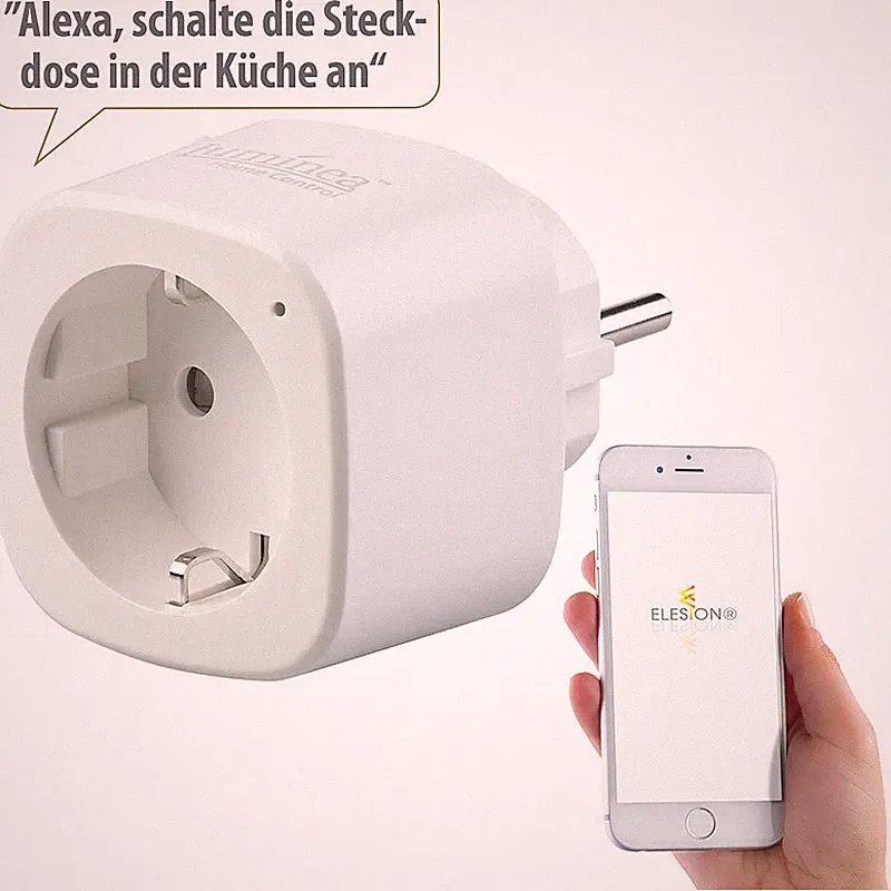WLAN-Steckdose mit App, 16 A, komp. zu Siri, Alexa & Google Assistant