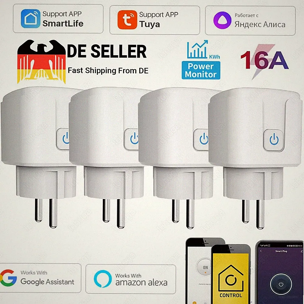 WLAN Steckdose mit Strommessung Energiekostenmesser Stromzähler WiFi Smart Plug