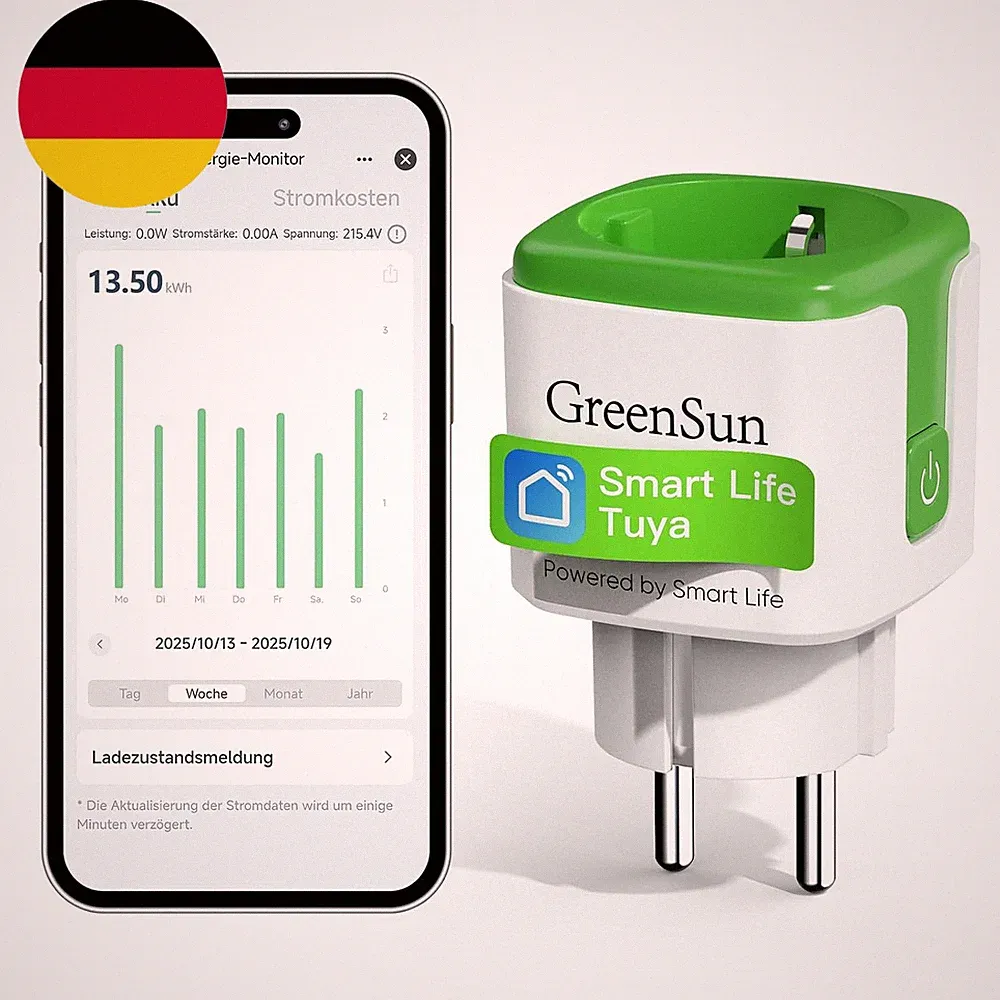 WLAN Steckdose Mit Strommessung Smart Life APP - Greensun Stromzähler Für Steckd