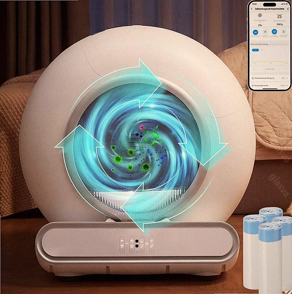 XXL Automatisch Katzenklo Selbstreinigend Katzentoilette mit App-Steuerung &WLAN