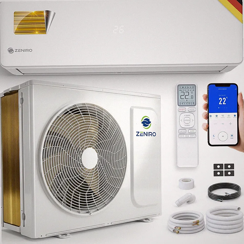 ZENIRO Split Klimaanlage Klimagerät Set ULTRA+ Mit Heizfunktion 4D-Flow WiFi App