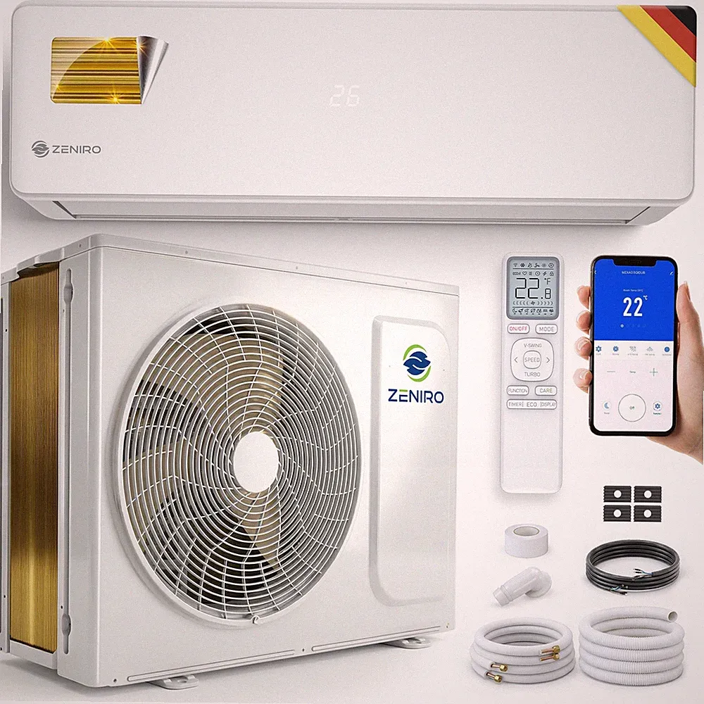 ZENIRO Split Klimaanlage Set Klimagerät ULTRA+ Mit Heizfunktion 4D-Flow WiFi App